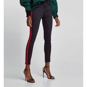 Zara Black Jeans with Side-Stripe